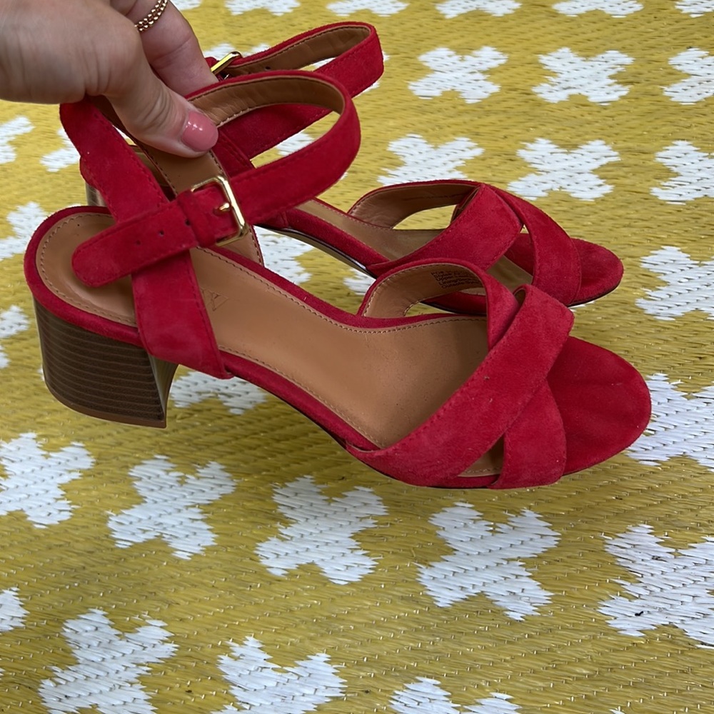 Berry Red Suede Sandals